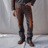 Distressed Leather Pants